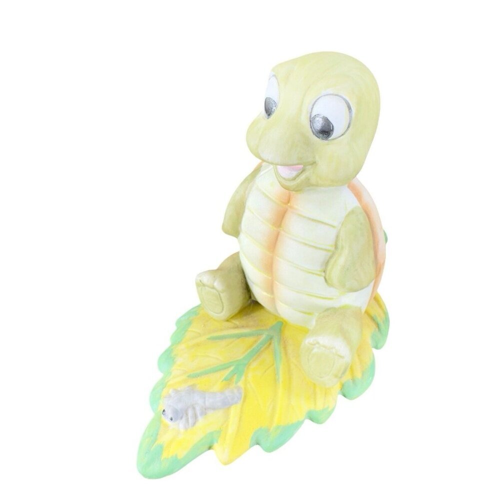 Vintage HOMCO Turtle Playing on Leaf‎ Figurine Ceramic Whimsical Figure VTG